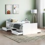 Estructura de cama con cabecero piecero blanca 75x190 cm de , Camas y somieres - Ref: Foro24-3203817, Precio: 139,97 €, Descu...
