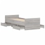Estructura de cama con cabecero piecero gris Sonoma 75x190 cm de , Camas y somieres - Ref: Foro24-3203822, Precio: 146,43 €, ...
