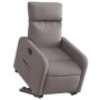 Sillón eléctrico reclinable elevable de tela gris taupe en Sillones | Comprar online en Foru.es