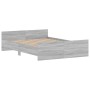 Estructura de cama con cabecero piecero gris Sonoma 140x190 cm de , Camas y somieres - Ref: Foro24-3203787, Precio: 171,71 €,...