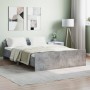 Estructura de cama con cabecero piecero gris hormigón 140x190cm de , Camas y somieres - Ref: Foro24-3203785, Precio: 175,24 €...