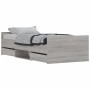 Estructura de cama con cabecero piecero gris Sonoma 100x200 cm de , Camas y somieres - Ref: Foro24-3203801, Precio: 165,14 €,...