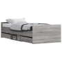 Estructura de cama con cabecero piecero gris Sonoma 100x200 cm de , Camas y somieres - Ref: Foro24-3203801, Precio: 165,14 €,...