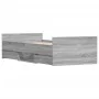 Sonoma gray bed frame with headboard and footboard 100x200 cm by , Beds and slatted bases - Ref: Foro24-3203801, Price: 163,3...