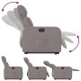Sillón eléctrico reclinable elevable de tela gris taupe en Sillones | Comprar online en Foru.es