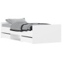 Estructura de cama con cabecero piecero blanca 90x200 cm de , Camas y somieres - Ref: Foro24-3203803, Precio: 151,33 €, Descu...