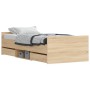 Estructura de cama con cabecero piecero roble Sonoma 100x200 cm de , Camas y somieres - Ref: Foro24-3203798, Precio: 188,46 €...