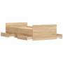 Estructura de cama con cabecero piecero roble Sonoma 100x200 cm de , Camas y somieres - Ref: Foro24-3203798, Precio: 188,46 €...