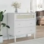 SENJA chest of drawers rattan look solid white pine wood 80x40x80cm by , Drawers - Ref: Foro24-358023, Price: 104,19 €, Disco...