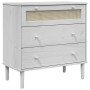 Cómoda SENJA aspecto ratán madera maciza pino blanco 80x40x80cm de , Cajoneras - Ref: Foro24-358023, Precio: 105,35 €, Descue...