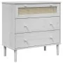 SENJA chest of drawers rattan look solid white pine wood 80x40x80cm by , Drawers - Ref: Foro24-358023, Price: 104,19 €, Disco...