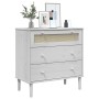Cómoda SENJA aspecto ratán madera maciza pino blanco 80x40x80cm de , Cajoneras - Ref: Foro24-358023, Precio: 105,35 €, Descue...