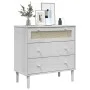 SENJA chest of drawers rattan look solid white pine wood 80x40x80cm by , Drawers - Ref: Foro24-358023, Price: 104,19 €, Disco...