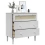 SENJA chest of drawers rattan look solid white pine wood 80x40x80cm by , Drawers - Ref: Foro24-358023, Price: 104,19 €, Disco...