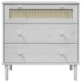 Cómoda SENJA aspecto ratán madera maciza pino blanco 80x40x80cm de , Cajoneras - Ref: Foro24-358023, Precio: 105,35 €, Descue...
