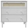 SENJA chest of drawers rattan look solid white pine wood 80x40x80cm by , Drawers - Ref: Foro24-358023, Price: 104,19 €, Disco...