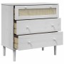 Cómoda SENJA aspecto ratán madera maciza pino blanco 80x40x80cm de , Cajoneras - Ref: Foro24-358023, Precio: 105,35 €, Descue...