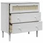 SENJA chest of drawers rattan look solid white pine wood 80x40x80cm by , Drawers - Ref: Foro24-358023, Price: 104,19 €, Disco...