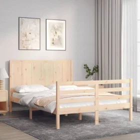 Bettgestell mit Massivholzkopfteil 140x190 cm von , Betten und Lattenroste - Ref: Foro24-3194486, Preis: 147,70 €, Rabatt: %