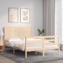 Estructura de cama con cabecero madera maciza 140x190 cm de , Camas y somieres - Ref: Foro24-3194486, Precio: 154,34 €, Descu...