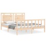 Estructura de cama con cabecero madera maciza 160x200 cm de , Camas y somieres - Ref: Foro24-3192176, Precio: 149,02 €, Descu...