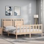 Estructura de cama con cabecero madera maciza 160x200 cm de , Camas y somieres - Ref: Foro24-3192176, Precio: 149,02 €, Descu...