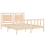 Estructura de cama con cabecero madera maciza 160x200 cm de , Camas y somieres - Ref: Foro24-3192176, Precio: 149,02 €, Descu...
