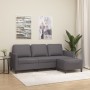 Sofá de 3 plazas con taburete cuero sintético gris 180 cm de , Sofás - Ref: Foro24-3201124, Precio: 321,63 €, Descuento: %