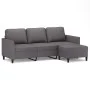 3-seater sofa with stool gray synthetic leather 180 cm by , Sofas - Ref: Foro24-3201124, Price: 316,67 €, Discount: %