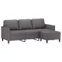 3-seater sofa with stool gray synthetic leather 180 cm by , Sofas - Ref: Foro24-3201124, Price: 316,67 €, Discount: %