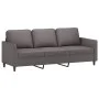 3-seater sofa with stool gray synthetic leather 180 cm by , Sofas - Ref: Foro24-3201124, Price: 316,67 €, Discount: %