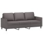 Sofá de 3 plazas con taburete cuero sintético gris 180 cm de , Sofás - Ref: Foro24-3201124, Precio: 321,63 €, Descuento: %