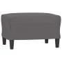 3-seater sofa with stool gray synthetic leather 180 cm by , Sofas - Ref: Foro24-3201124, Price: 316,67 €, Discount: %