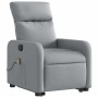 Sillón de masaje eléctrico reclinable elevable tela gris claro en Sillones | Comprar online en Foru.es