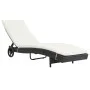 Sun loungers with wheels and cushions 2 units black synthetic rattan by , Loungers - Ref: Foro24-3078465, Price: 332,97 €, Di...