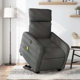 Sillón de masaje eléctrico reclinable elevable tela gris oscuro en Sillones | Comprar online en Foru.es