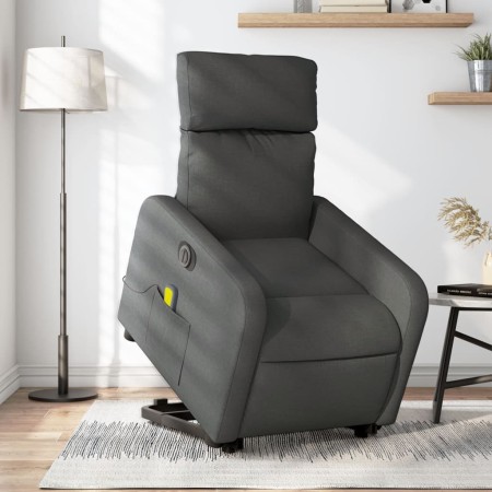 Sillón de masaje eléctrico reclinable elevable tela gris oscuro en Sillones | Comprar online en Foru.es