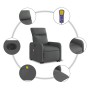 Sillón de masaje eléctrico reclinable elevable tela gris oscuro en Sillones | Comprar online en Foru.es