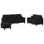 Juego de sofás con cojines 3 piezas tela negro de , Sofás - Ref: Foro24-3201676, Precio: 531,50 €, Descuento: %