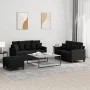 Sofa set with cushions 3 pieces black fabric by , Sofas - Ref: Foro24-3201660, Price: 427,98 €, Discount: %