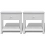 Mesitas de noche 2 unidades madera blanca de vidaXL, Mesitas de noche - Ref: Foro24-242871, Precio: 96,26 €, Descuento: %