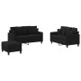 Sofa set with cushions 3 pieces black fabric by , Sofas - Ref: Foro24-3201660, Price: 427,98 €, Discount: %