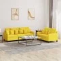 Sofa set with cushions 2 pieces light yellow fabric by , Sofas - Ref: Foro24-3201669, Price: 457,34 €, Discount: %