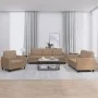 Cappuccino synthetic leather 3-piece sofa set with cushions by , Sofas - Ref: Foro24-3201744, Price: 576,04 €, Discount: %