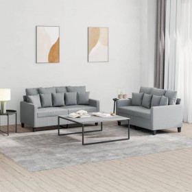 Juego de sofás con cojines 2 piezas tela gris claro de , Sofás - Ref: Foro24-3201648, Precio: 429,72 €, Descuento: %