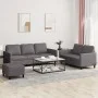 Juego de sofás con cojines 3 piezas cuero sintético gris de , Sofás - Ref: Foro24-3201767, Precio: 494,42 €, Descuento: %