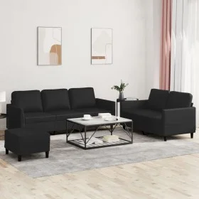 Juego de sofás con cojines 3 piezas cuero sintético negro de , Sofás - Ref: Foro24-3201765, Precio: 509,63 €, Descuento: %