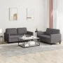 Gray synthetic leather 2-piece sofa set with cushions by , Sofas - Ref: Foro24-3201752, Price: 363,68 €, Discount: %