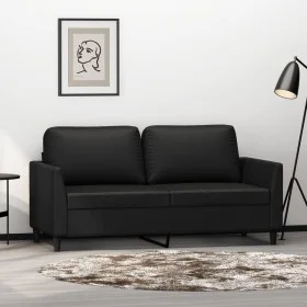 Sofá de 2 plazas de cuero sintético negro 140 cm de , Sofás - Ref: Foro24-359333, Precio: 219,25 €, Descuento: %