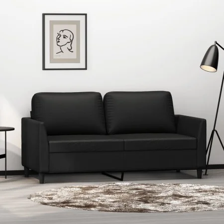 Sofá de 2 plazas de cuero sintético negro 140 cm de , Sofás - Ref: Foro24-359333, Precio: 219,25 €, Descuento: %